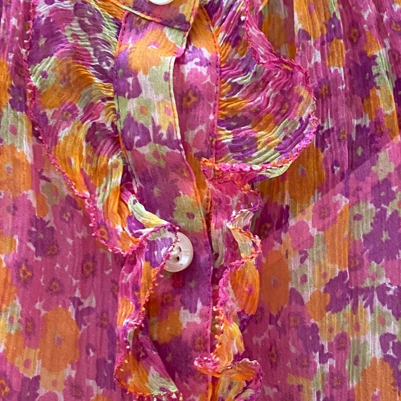 Ralph Lauren Floral Silk Crepe Blouse with camisole Sz 1X - Picture 6 of 7